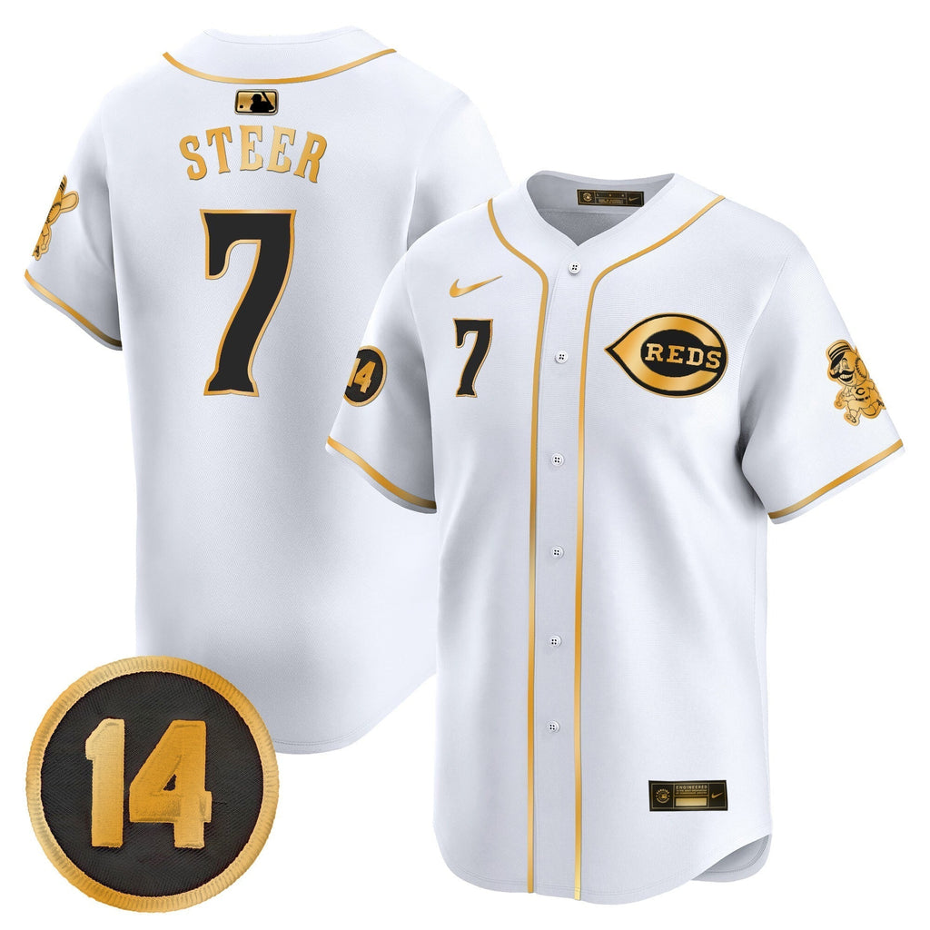 CIN Pete Rose Patch Vapor Premier Limited Jersey - Stitched