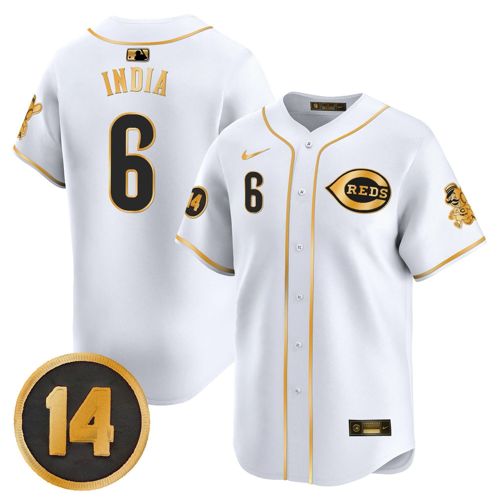 CIN Pete Rose Patch Vapor Premier Limited Jersey - Stitched