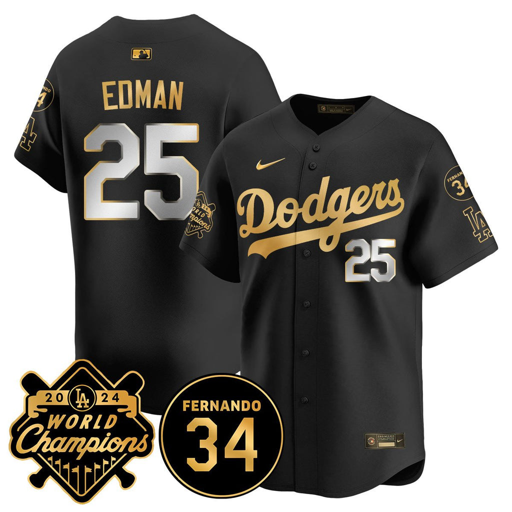 LA Dodgers - World Series Champions 2024/Fernando Valenzuela Memorial Jersey - Stitched