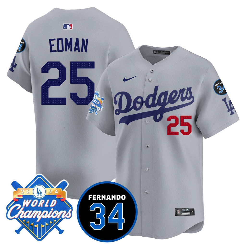 LA Dodgers - World Series Champions 2024/Fernando Valenzuela Memorial Jersey - Stitched