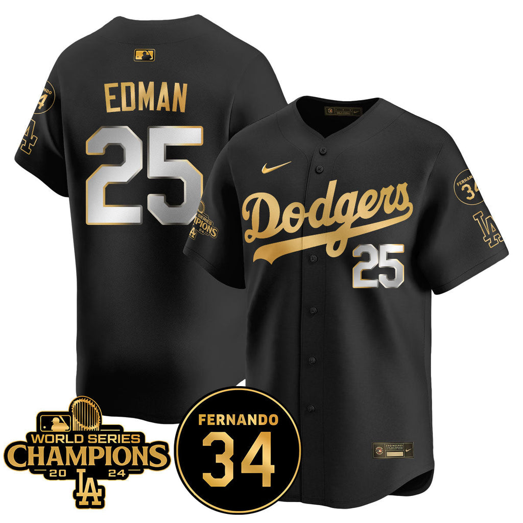 LA Dodgers - World Series Champions 2024/Fernando Valenzuela Memorial Jersey - Stitched N08