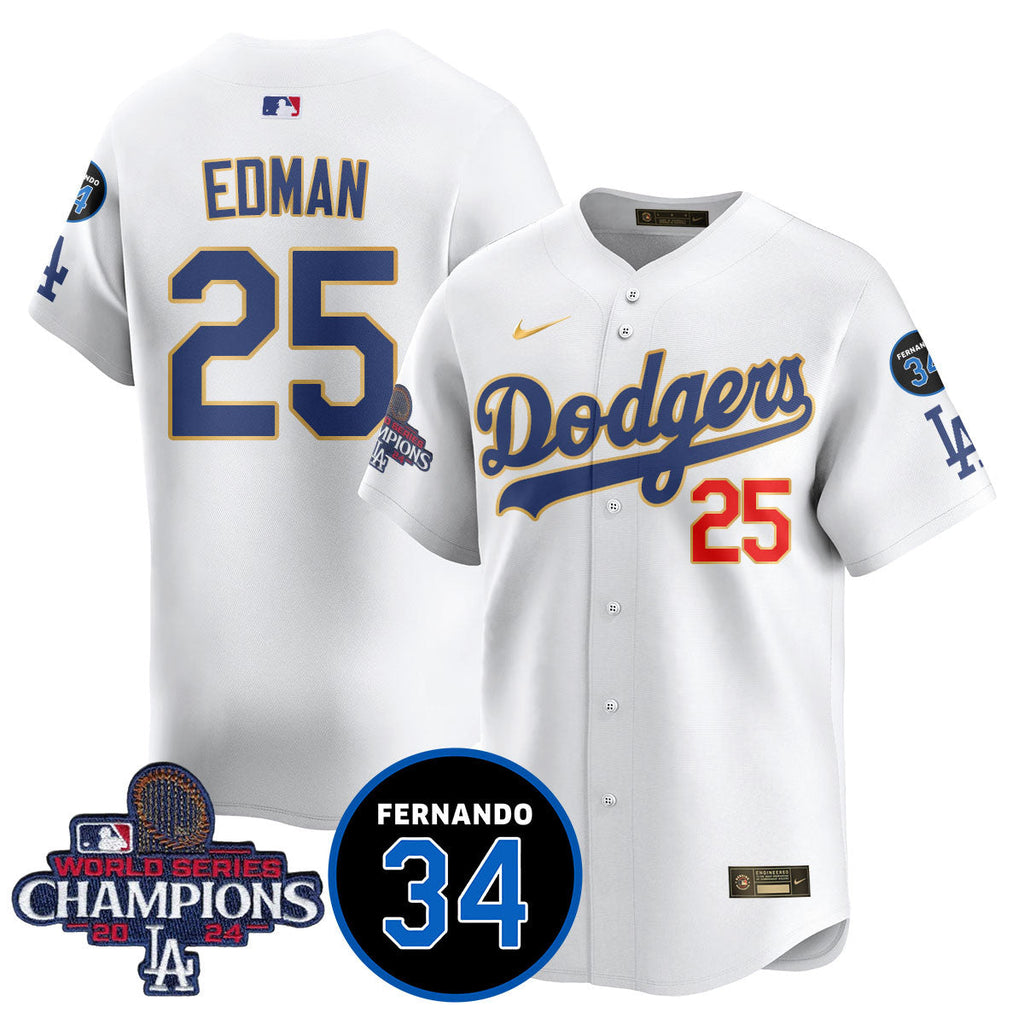 LA Dodgers - World Series Champions 2024/Fernando Valenzuela Memorial Jersey - Stitched N08