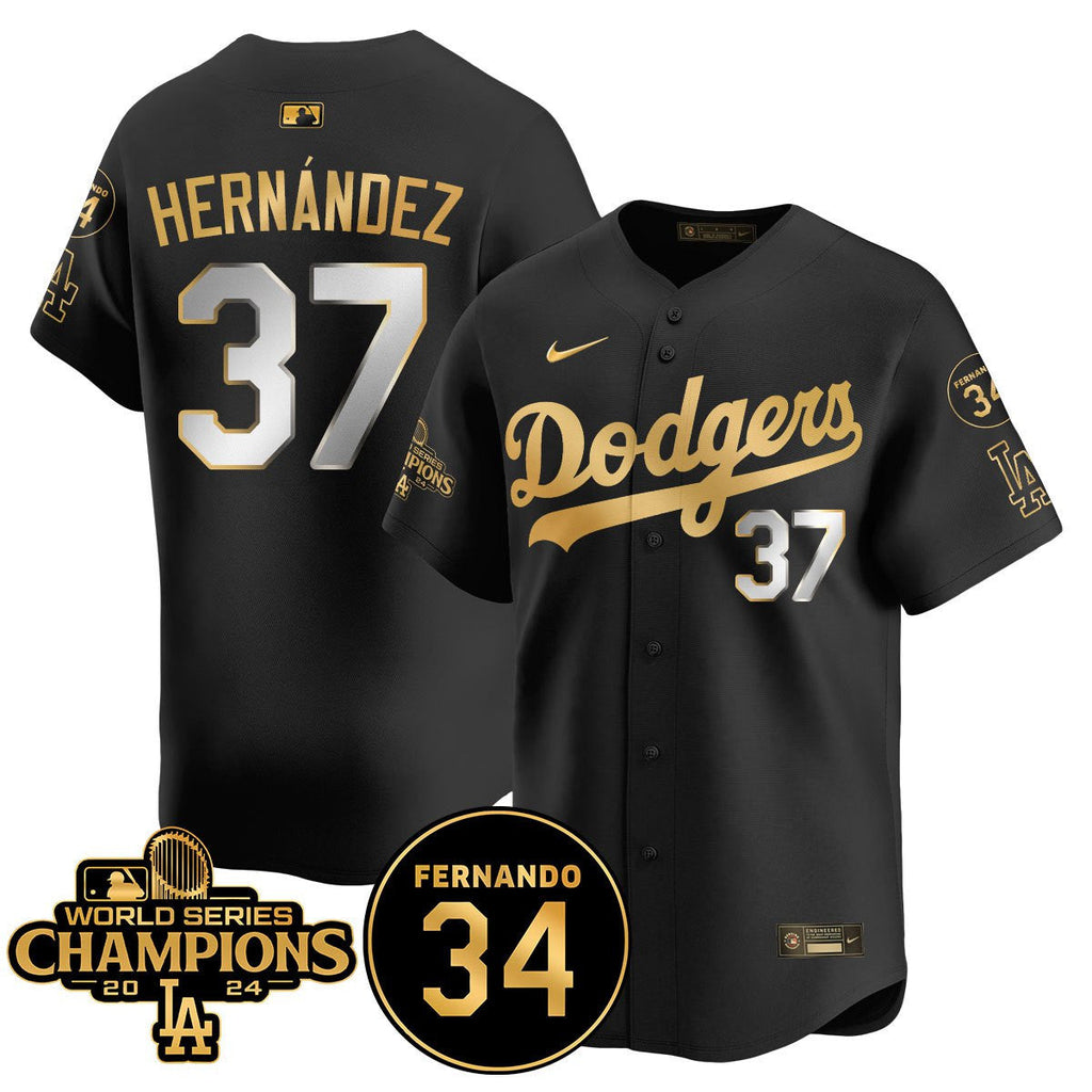 LA Dodgers - World Series Champions 2024/Fernando Valenzuela Memorial Jersey - Stitched N08