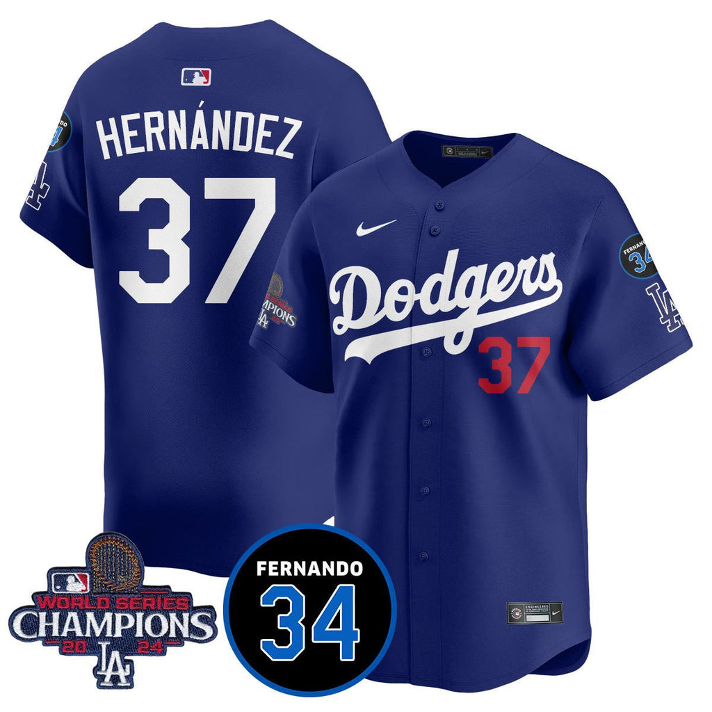 LA Dodgers - World Series Champions 2024/Fernando Valenzuela Memorial Jersey - Stitched N08
