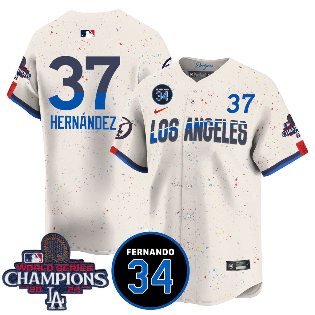 LA Dodgers - World Series Champions 2024/Fernando Valenzuela Memorial Jersey - Stitched N08