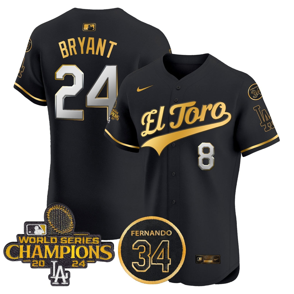 Dodgers El Toro 2024 World Series Champions Patch Vapor Premier Elite Jersey - Stitched