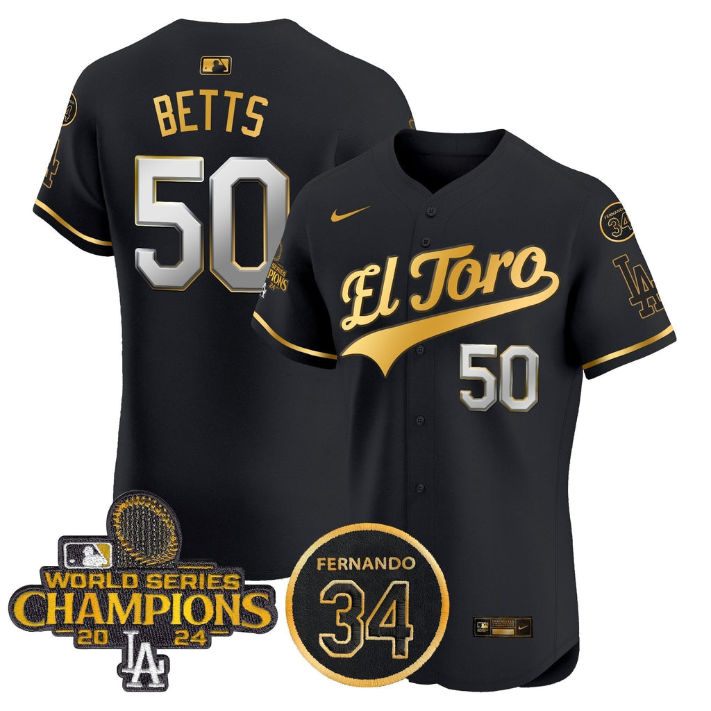 Dodgers El Toro 2024 World Series Champions Patch Vapor Premier Elite Jersey - Stitched