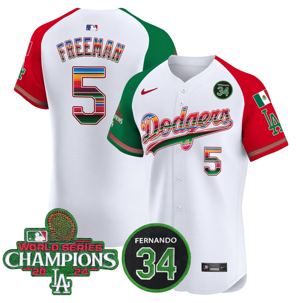 Dodgers Mexico 2024 World Series Champions Vapor Premier Elite Jersey V2 - Stitched