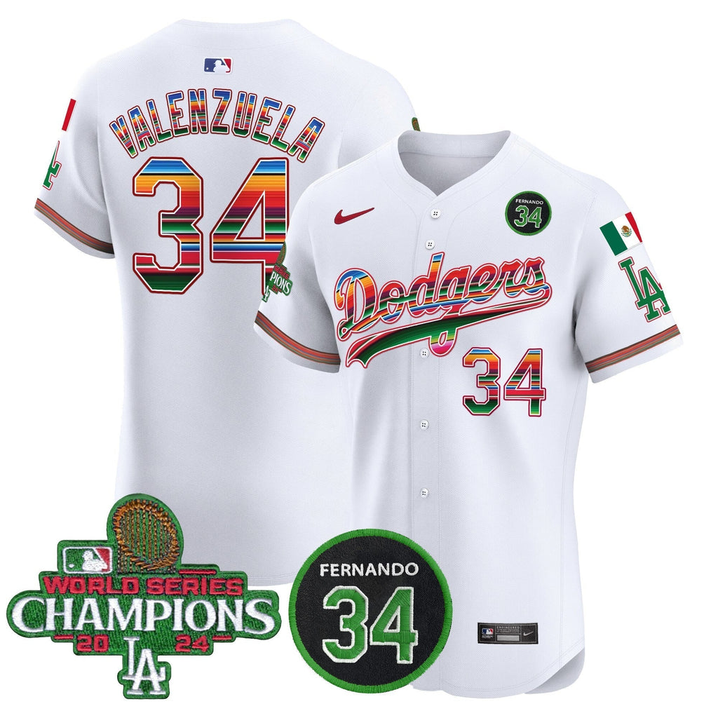 Dodgers Mexico 2024 World Series Champions Vapor Premier Elite Jersey V2 - Stitched