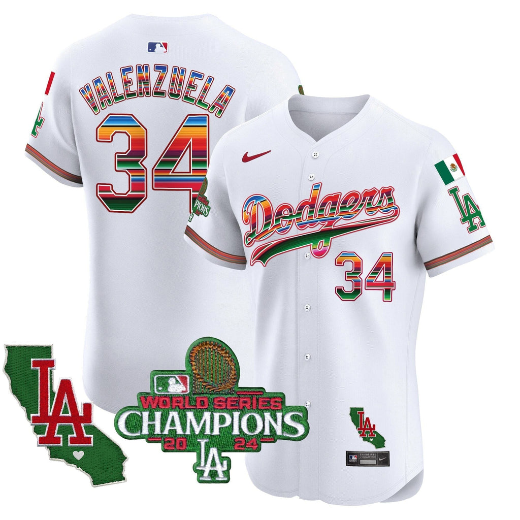 Dodgers Mexico 2024 World Series Champions Vapor Premier Elite Jersey - Stitched