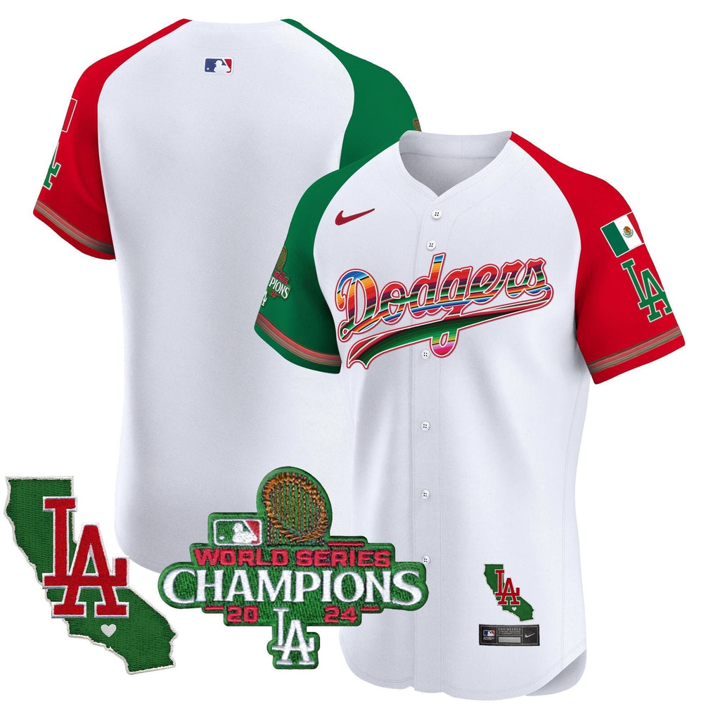 Dodgers Mexico 2024 World Series Champions Vapor Premier Elite Jersey - Stitched