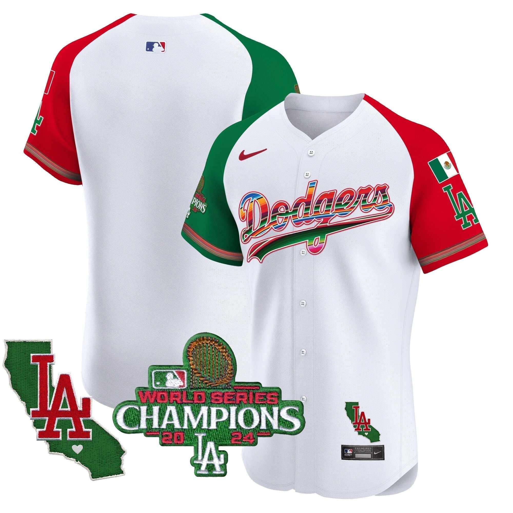 Dodgers Mexico 2024 World Series Champions Vapor Premier Elite Jersey - Stitched