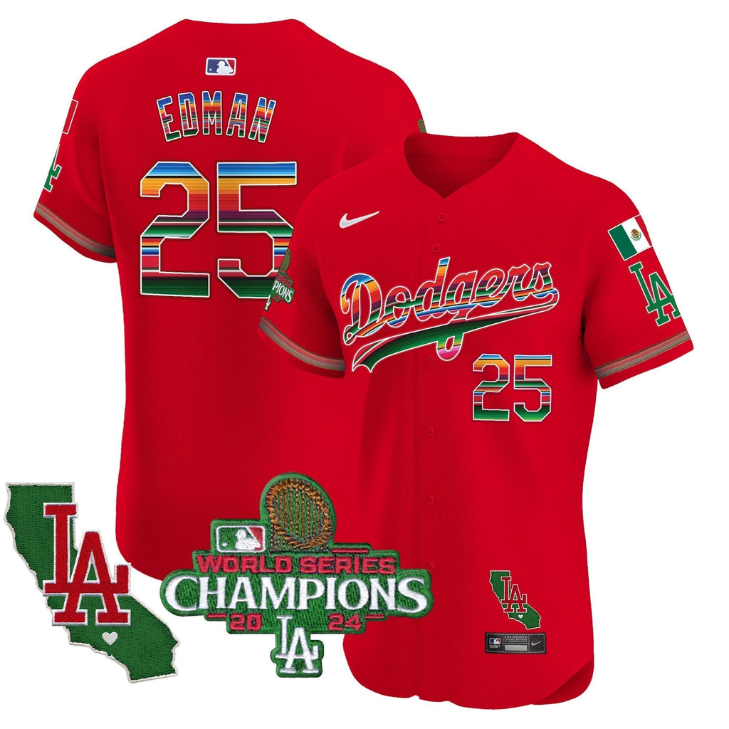 Dodgers Mexico 2024 World Series Champions Vapor Premier Elite Jersey - Stitched