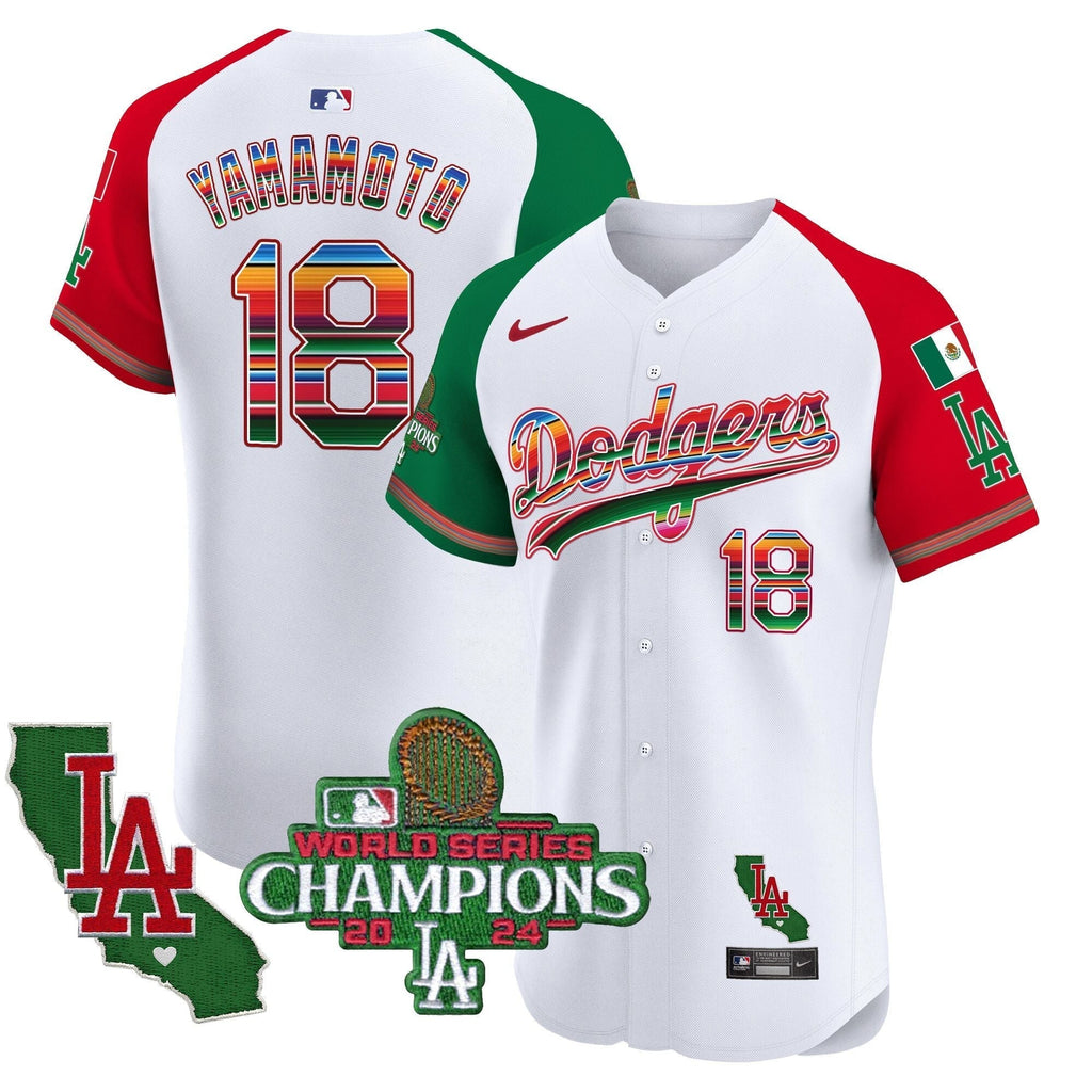Dodgers Mexico 2024 World Series Champions Vapor Premier Elite Jersey - Stitched