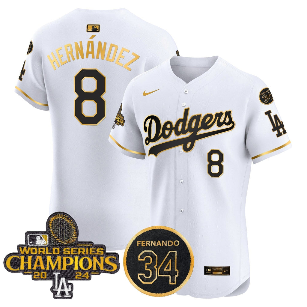 Dodgers 2024 World Series Champions Patch Vapor Premier Elite Jersey V2 - Stitched