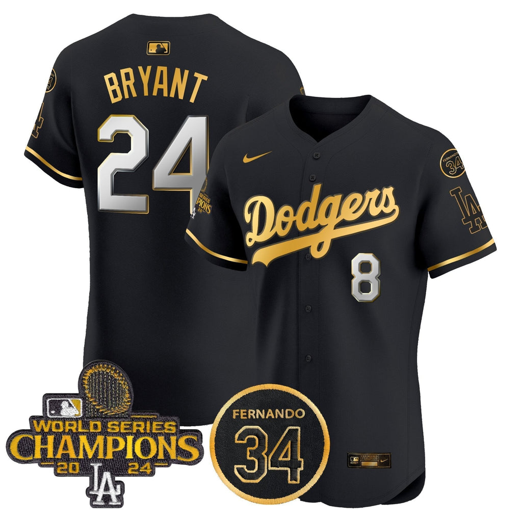 Dodgers 2024 World Series Champions Patch Vapor Premier Elite Jersey V2 - Stitched