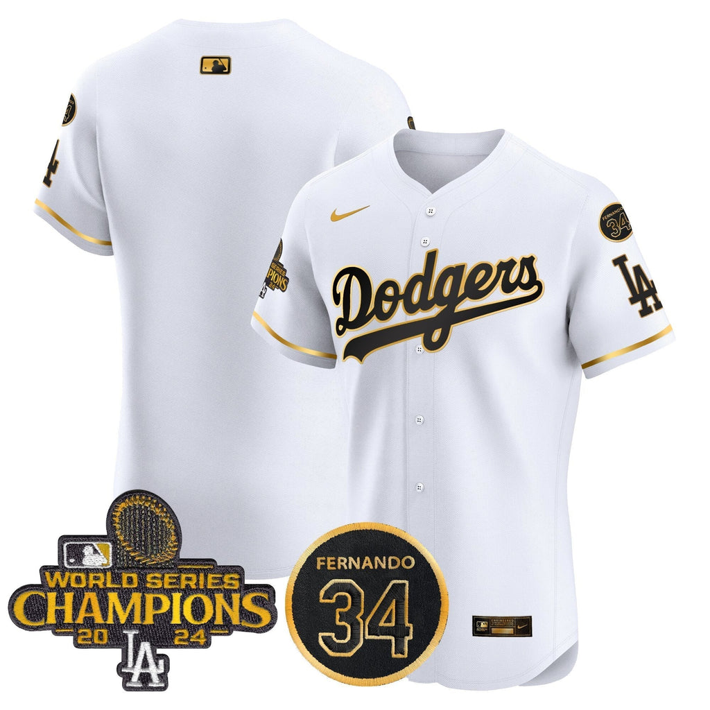 Dodgers 2024 World Series Champions Patch Vapor Premier Elite Jersey V2 - Stitched