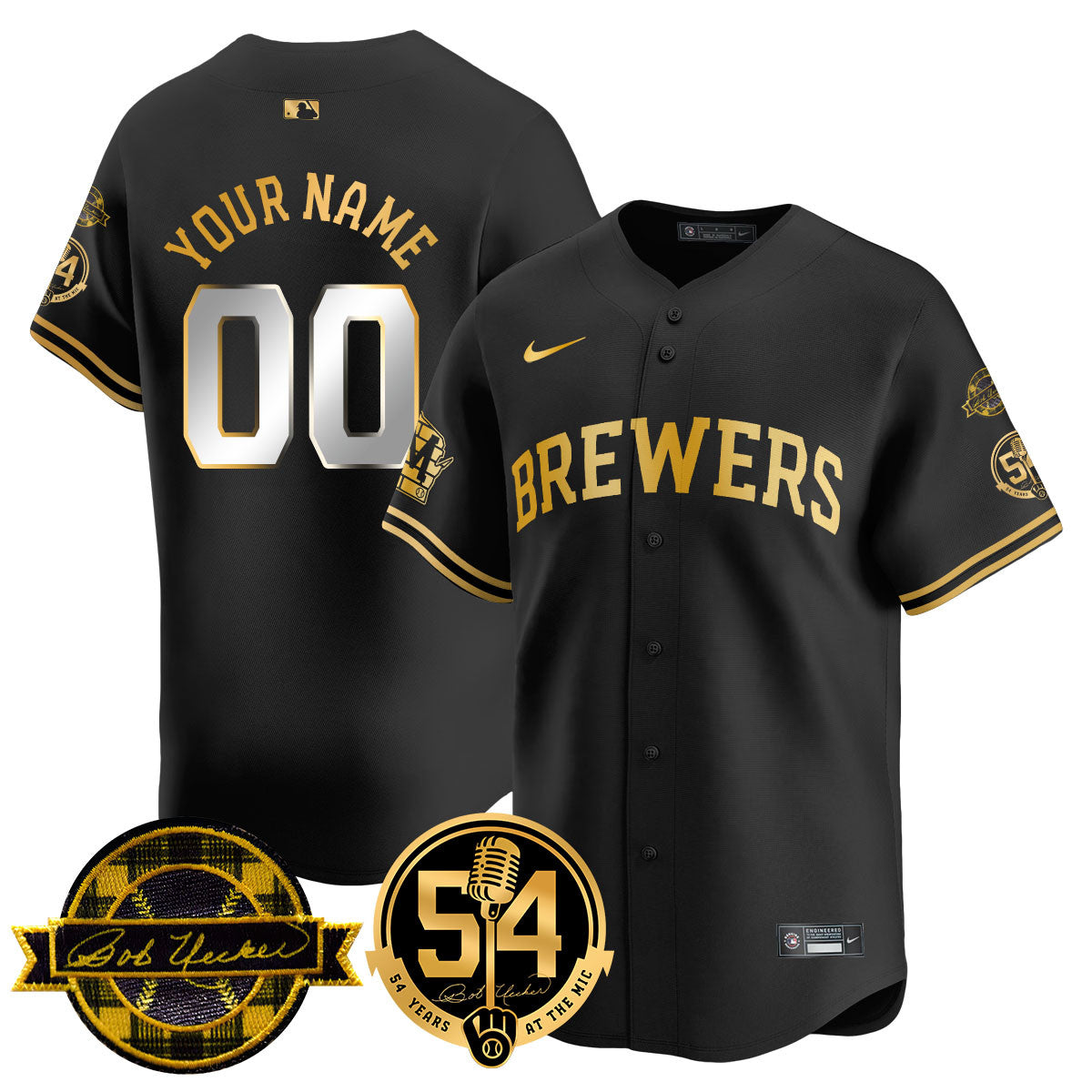 MIL Jersey - Bob Uecker, 54 Seasons for Brewers - Stitched