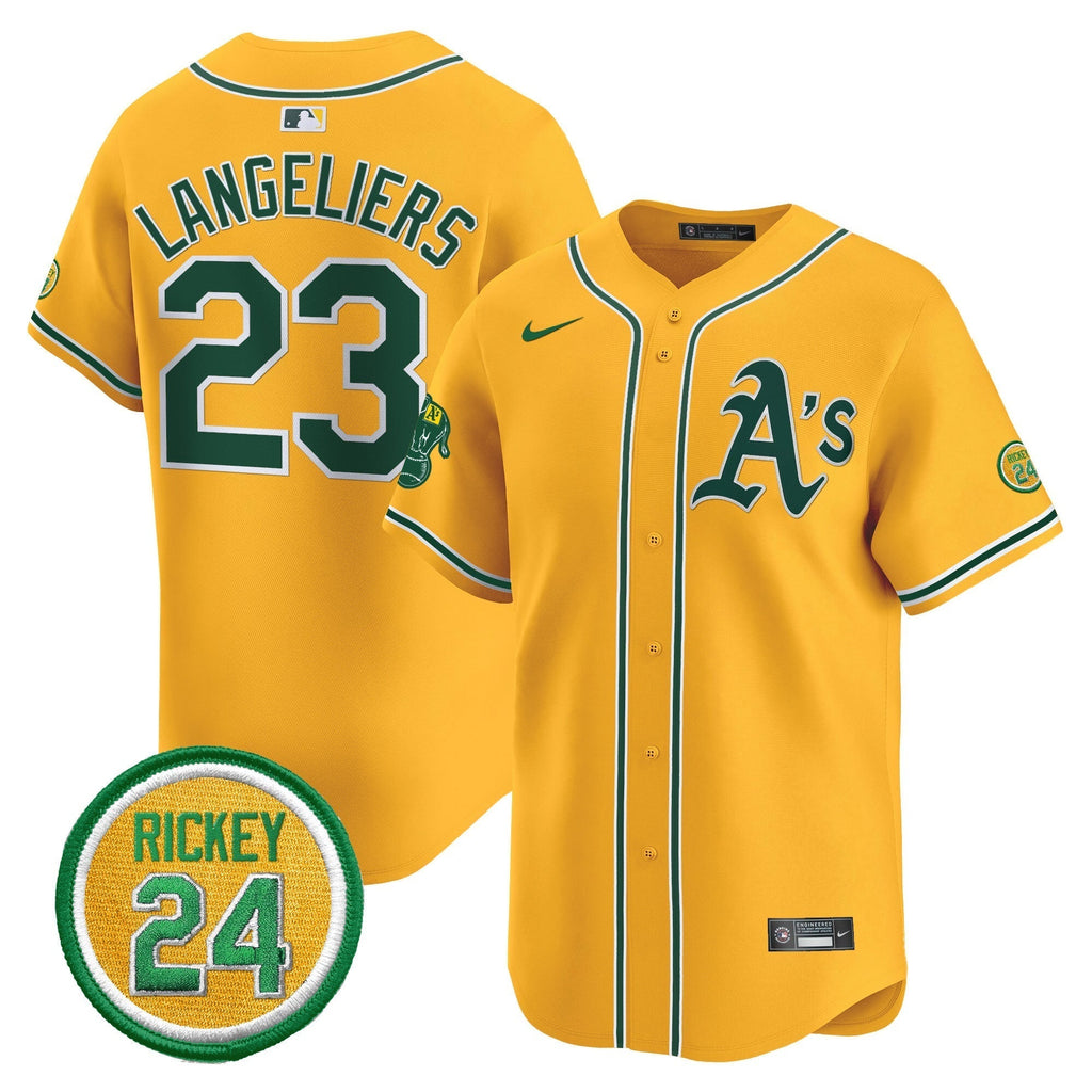 OAK Rickey Henderson Patch Vapor Premier Limited Jersey - Stitched