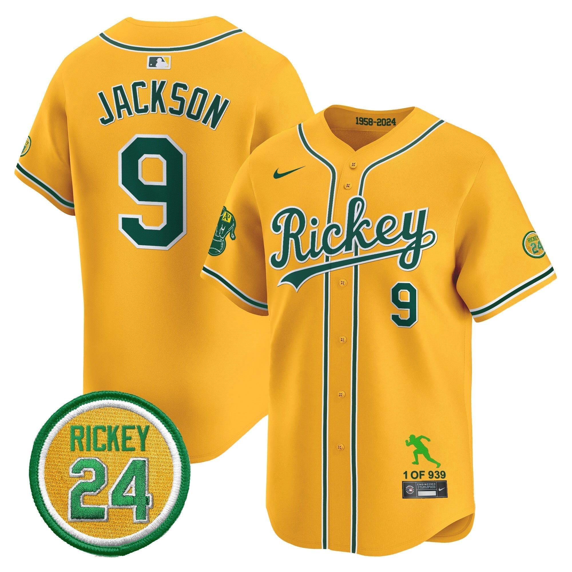 OAK Rickey Tribute style Vapor Premier Limited Jersey - Stitched