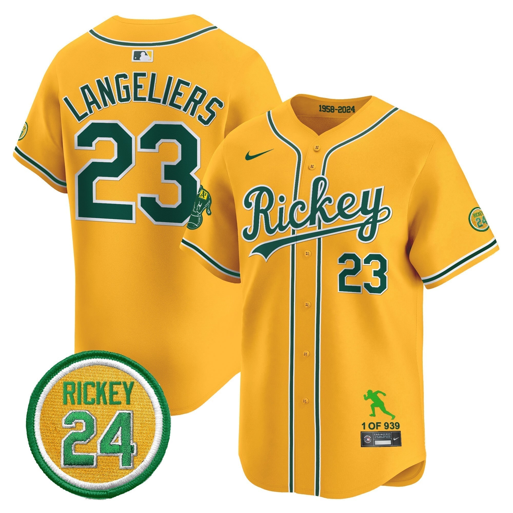 OAK Rickey Tribute style Vapor Premier Limited Jersey - Stitched