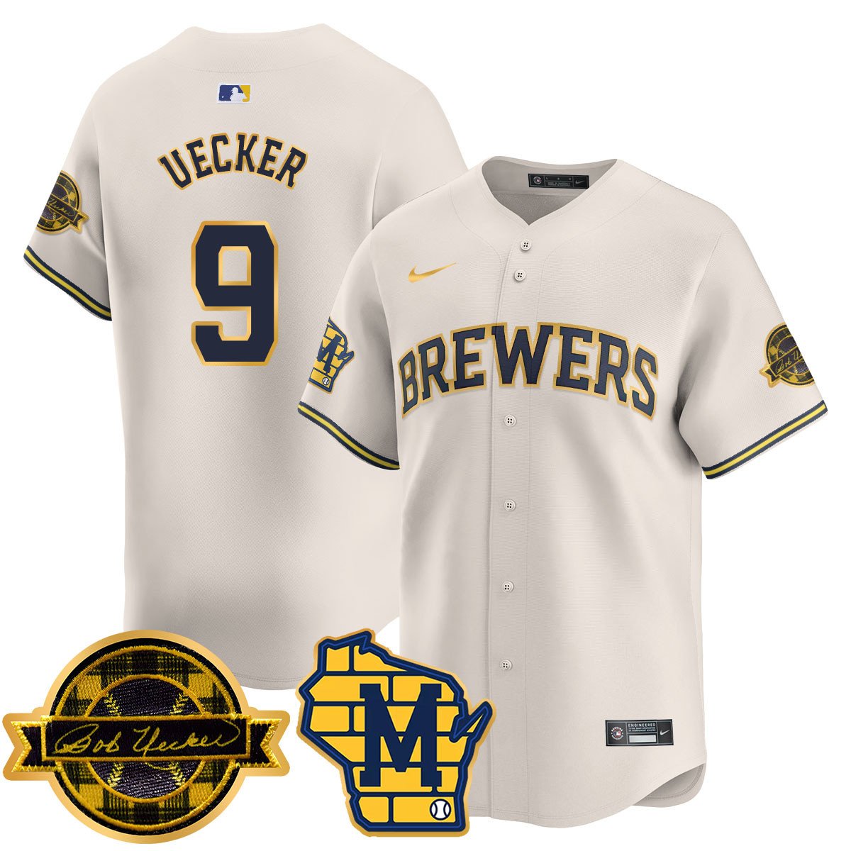 MIL 2025 Limited Gold Jersey - Bob Uecker Patch - Stitched
