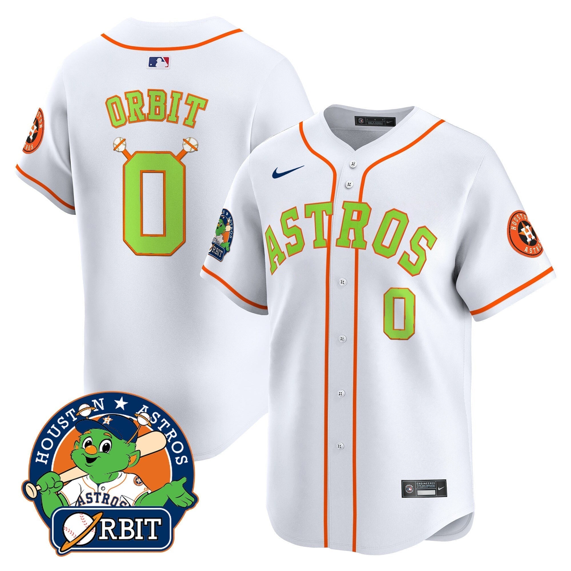 Astros Orbit Patch Vapor Premier Limited Jersey V2 - Stitched