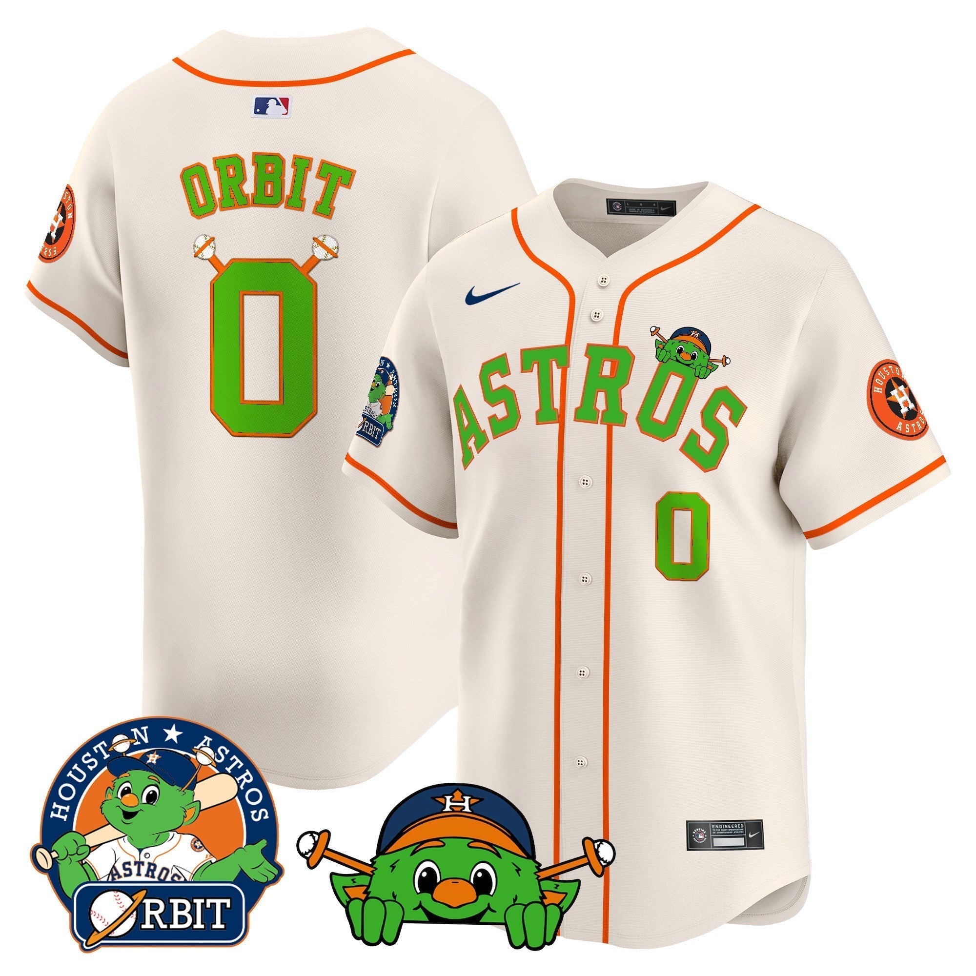 Astros Orbit Patch Vapor Premier Limited Jersey V3 - Stitched