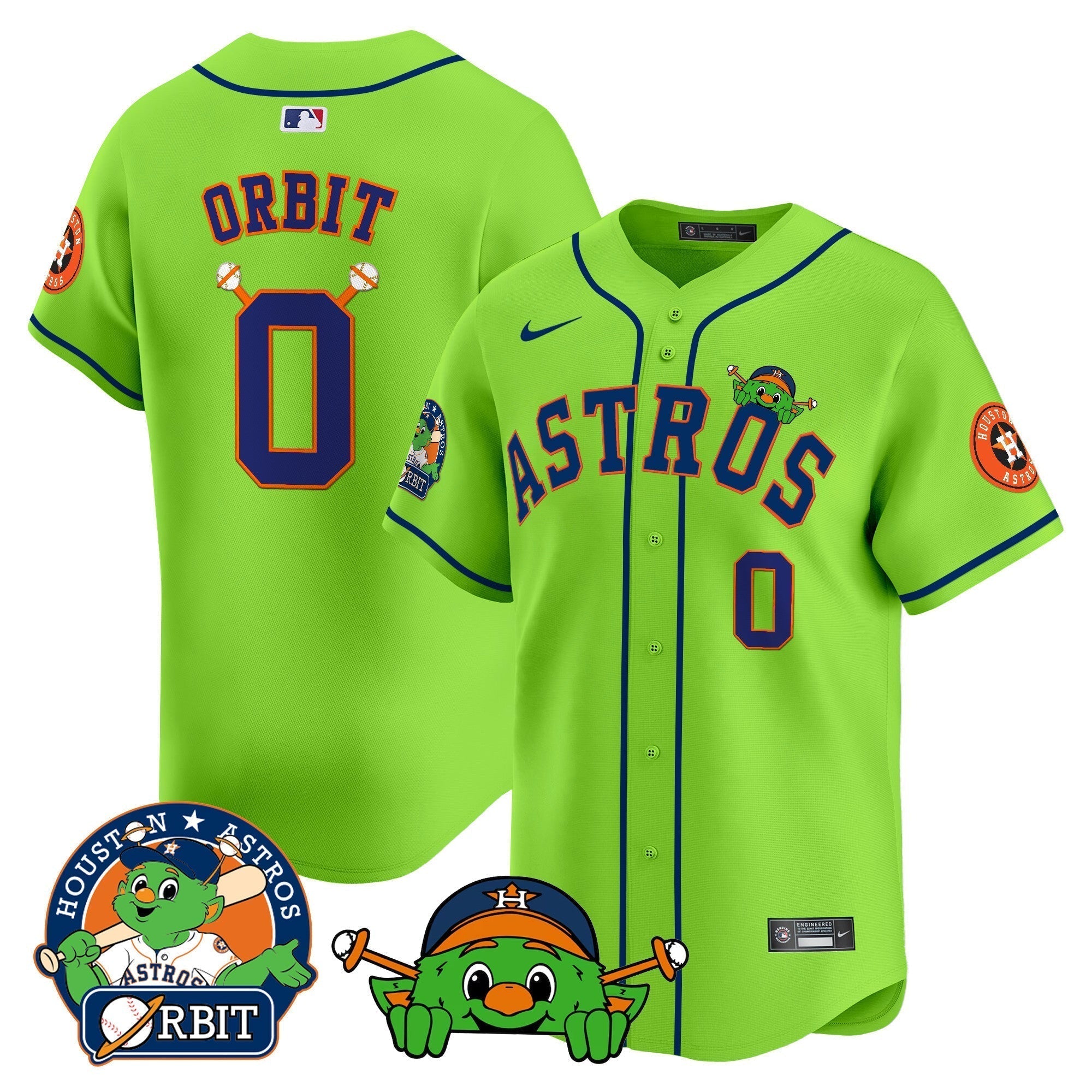 Astros Orbit Patch Vapor Premier Limited Jersey V3 - Stitched