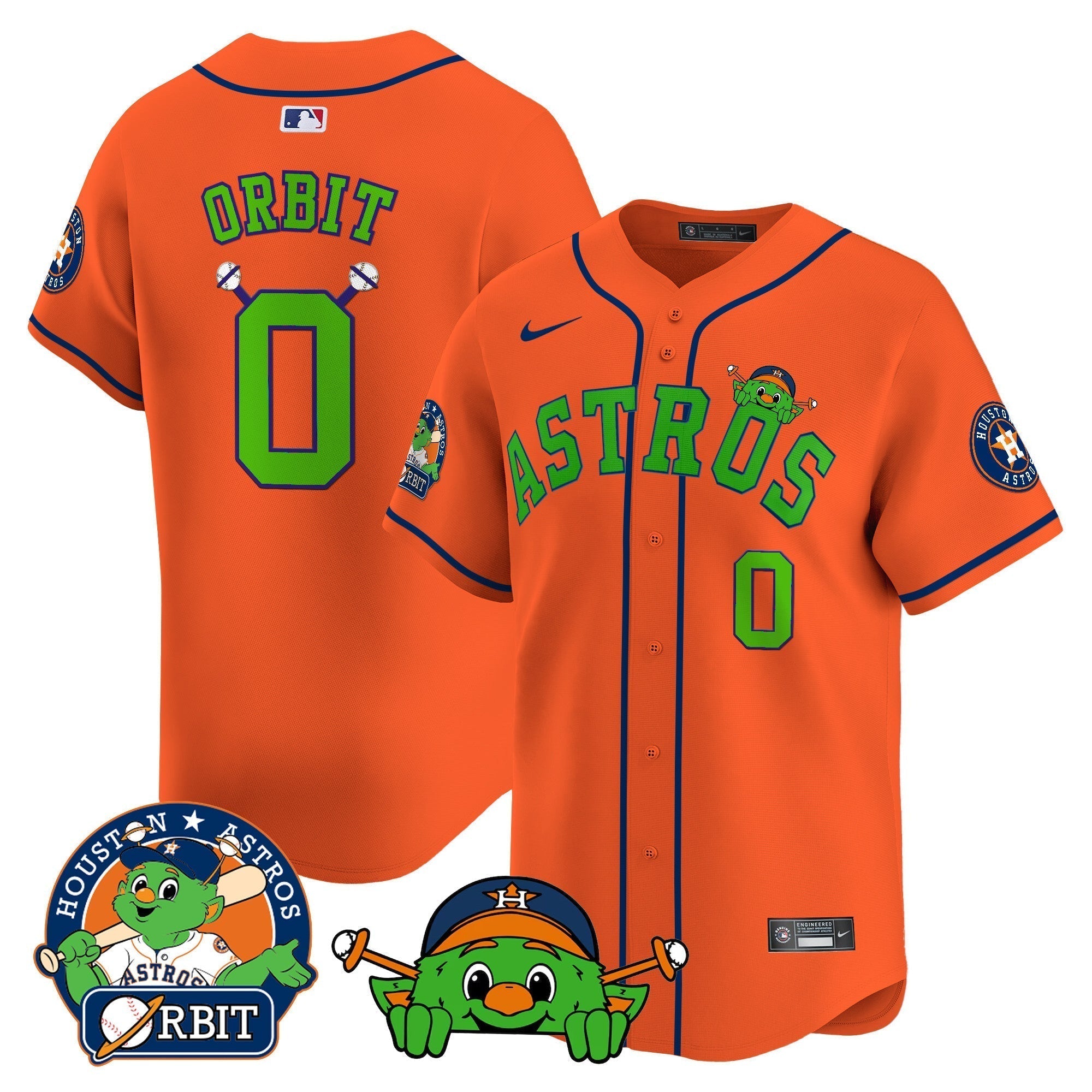 Astros Orbit Patch Vapor Premier Limited Jersey V3 - Stitched