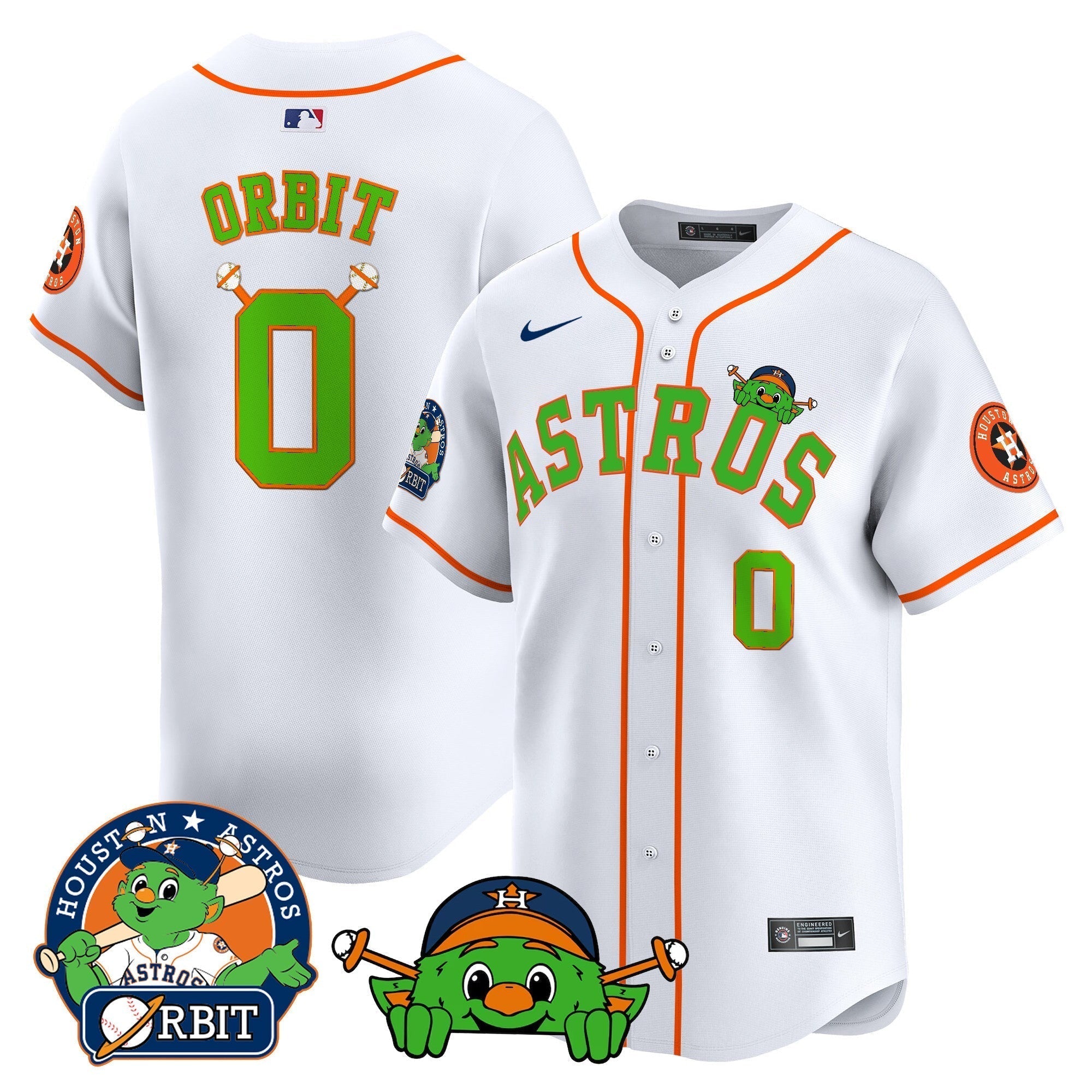 Astros Orbit Patch Vapor Premier Limited Jersey V3 - Stitched