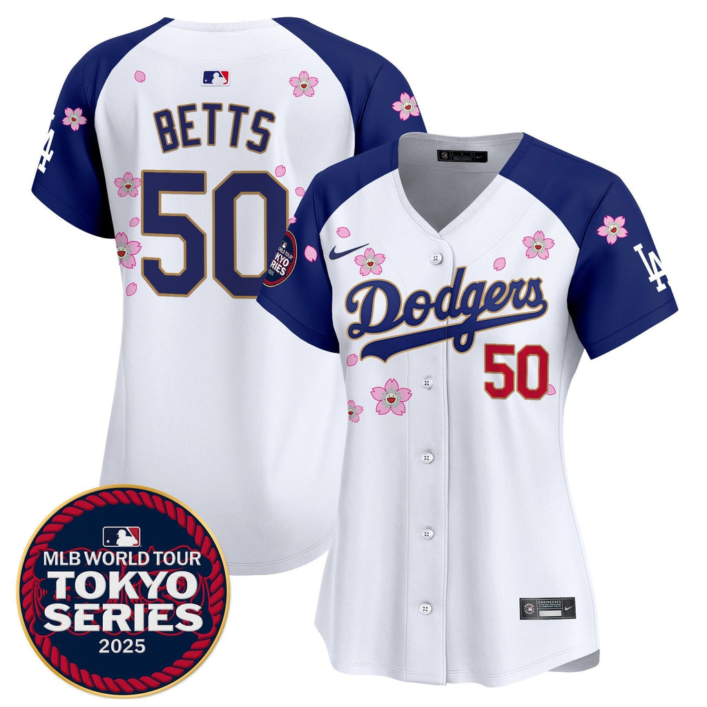 Women's Dodgers Tokyo Series 2025 Gold Trim Vapor Premier Limited Jersey - Stitched