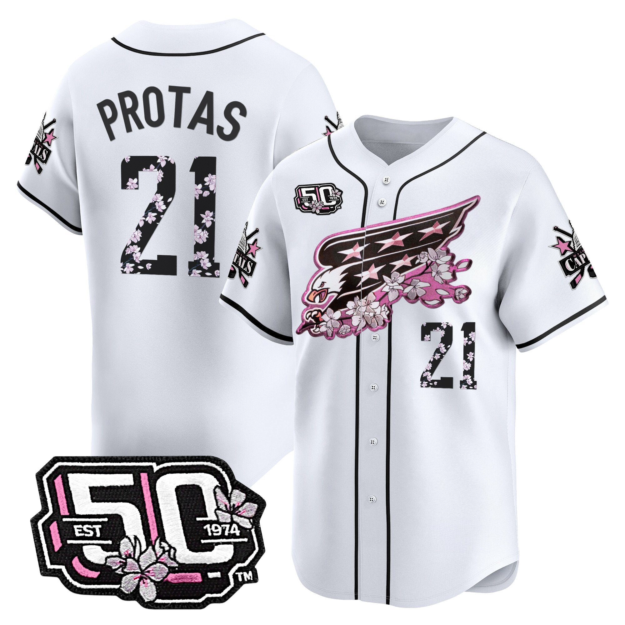 2025 WSH 50th Anniversary Cherry Blossom Style Vapor Premier Limited Jersey - Stitched