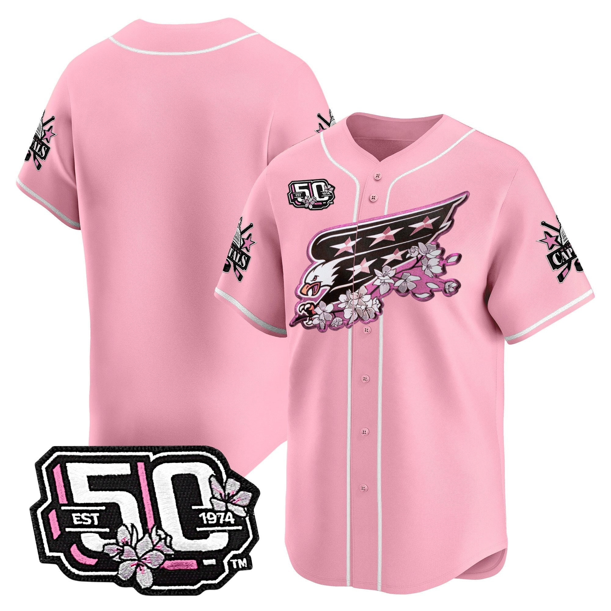 2025 WSH 50th Anniversary Cherry Blossom Style Vapor Premier Limited Jersey - Stitched