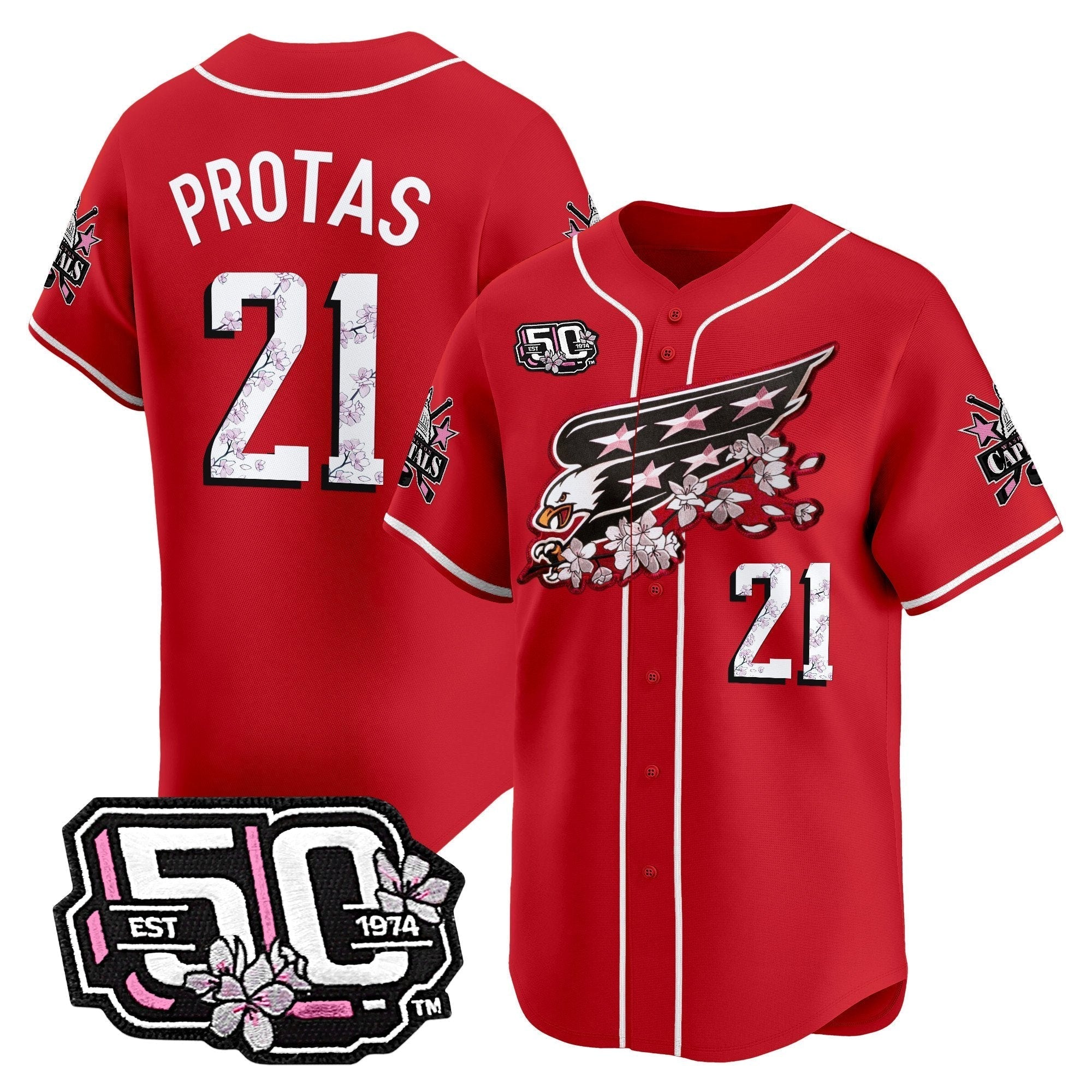 2025 WSH 50th Anniversary Cherry Blossom Style Vapor Premier Limited Jersey - Stitched