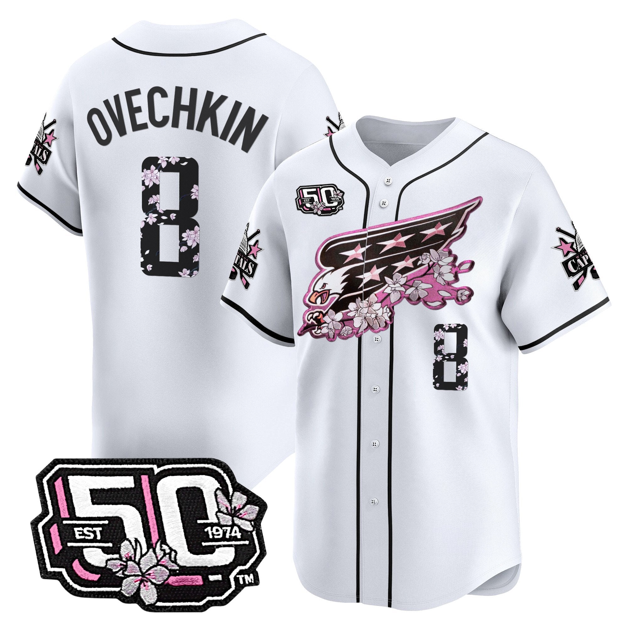 2025 WSH 50th Anniversary Cherry Blossom Style Vapor Premier Limited Jersey - Stitched