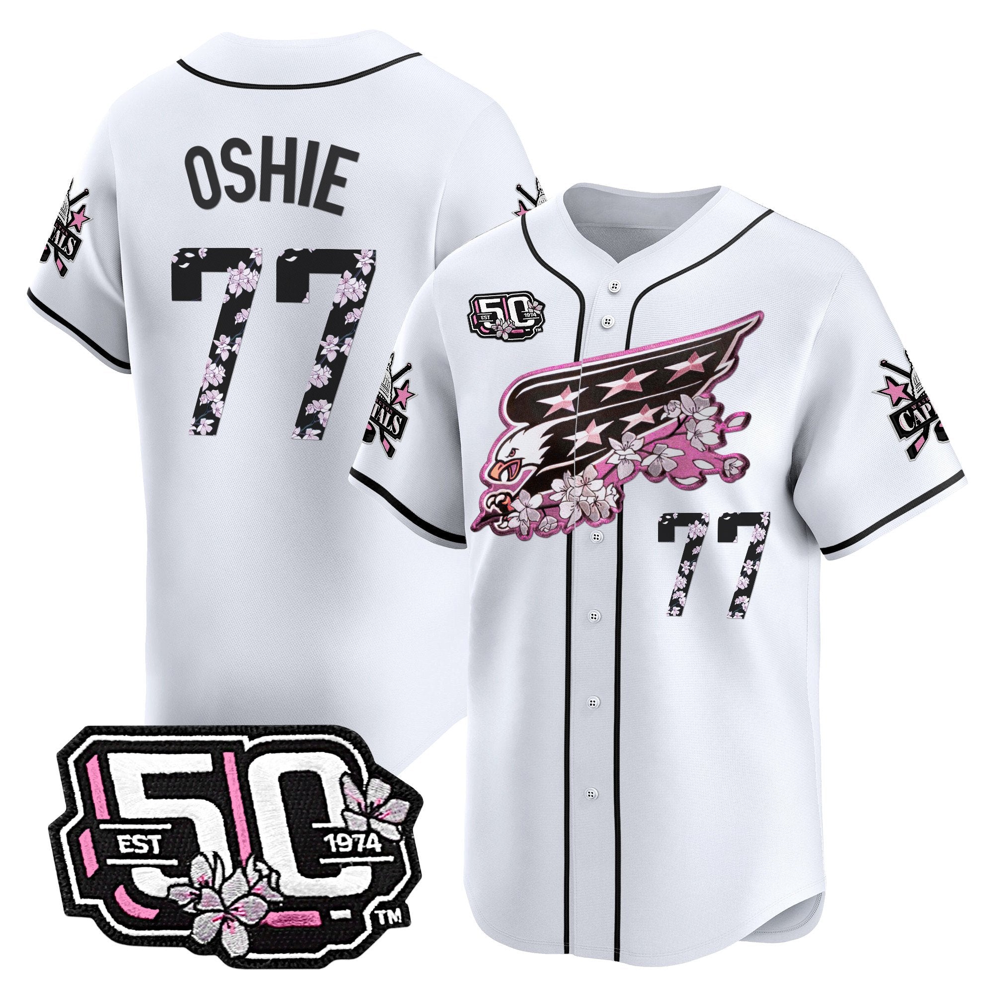 2025 WSH 50th Anniversary Cherry Blossom Style Vapor Premier Limited Jersey - Stitched