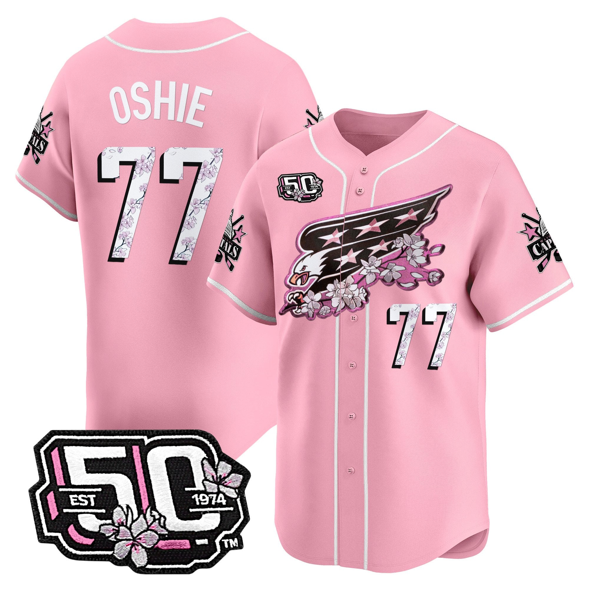 2025 WSH 50th Anniversary Cherry Blossom Style Vapor Premier Limited Jersey - Stitched