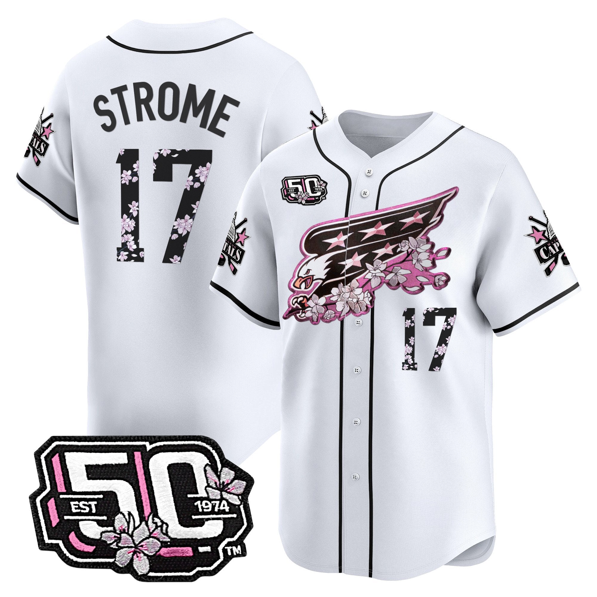 2025 WSH 50th Anniversary Cherry Blossom Style Vapor Premier Limited Jersey - Stitched