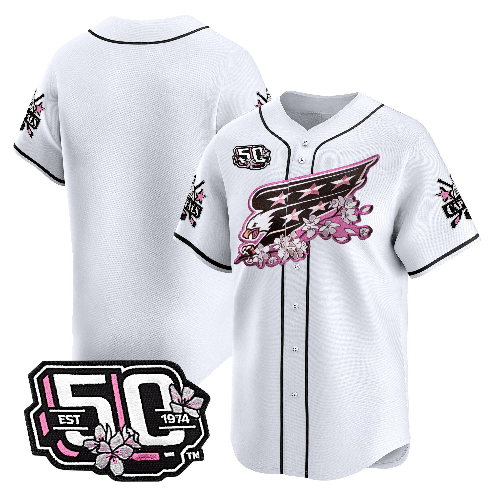 2025 WSH 50th Anniversary Cherry Blossom Style Vapor Premier Limited Jersey - Stitched