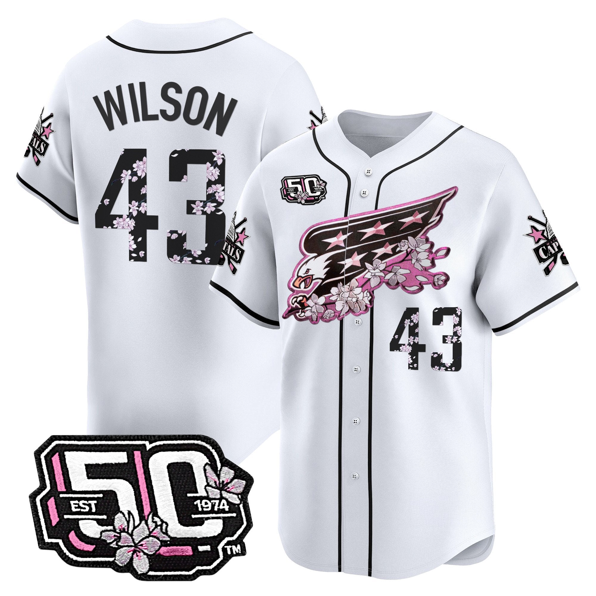 2025 WSH 50th Anniversary Cherry Blossom Style Vapor Premier Limited Jersey - Stitched