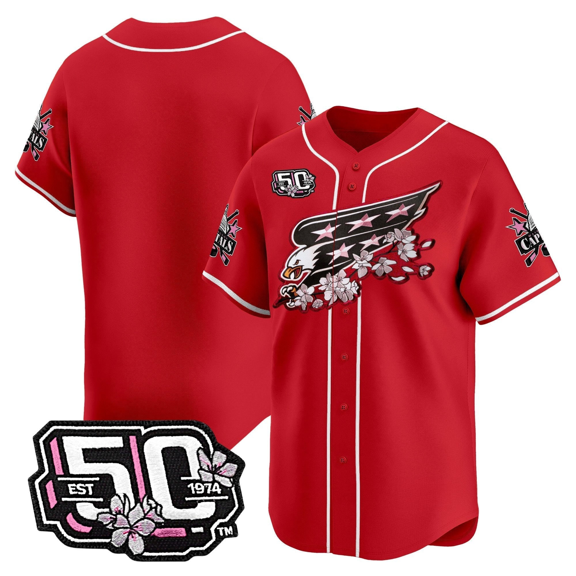 2025 WSH 50th Anniversary Cherry Blossom Style Vapor Premier Limited Jersey - Stitched