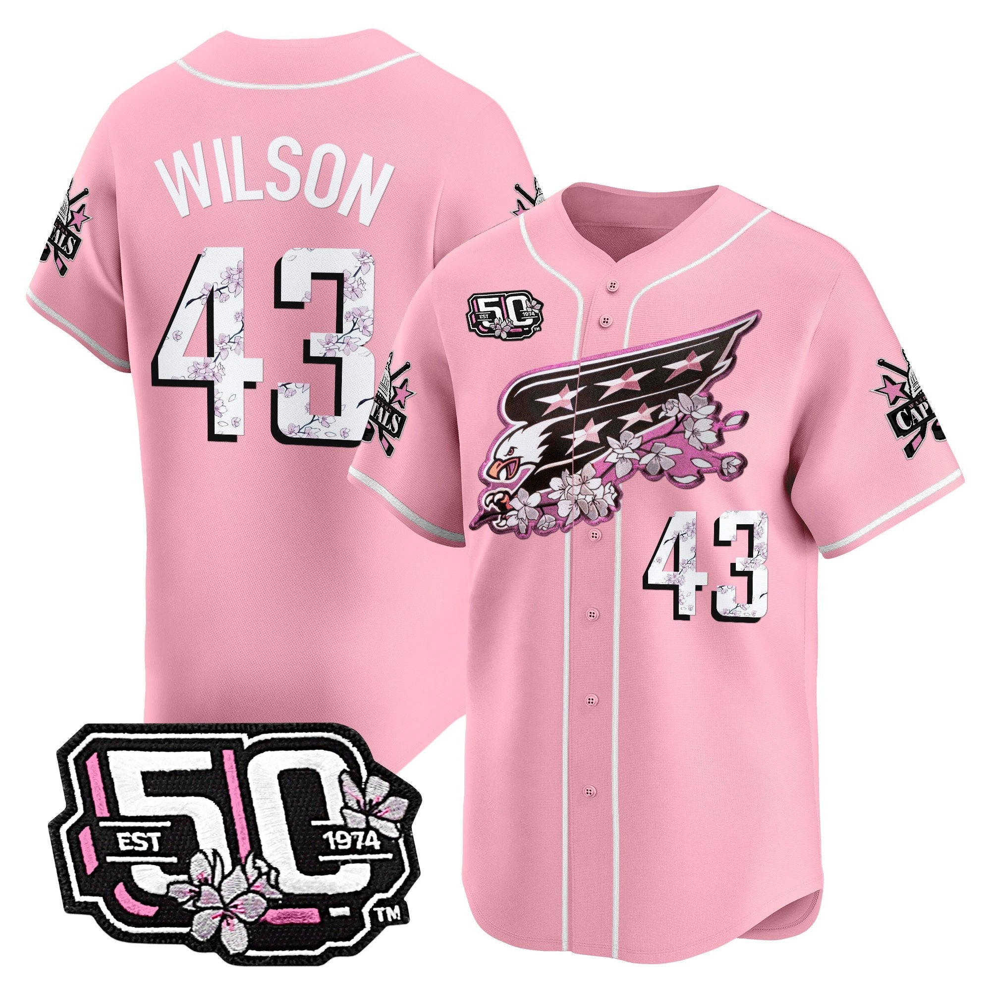 2025 WSH 50th Anniversary Cherry Blossom Style Vapor Premier Limited Jersey - Stitched