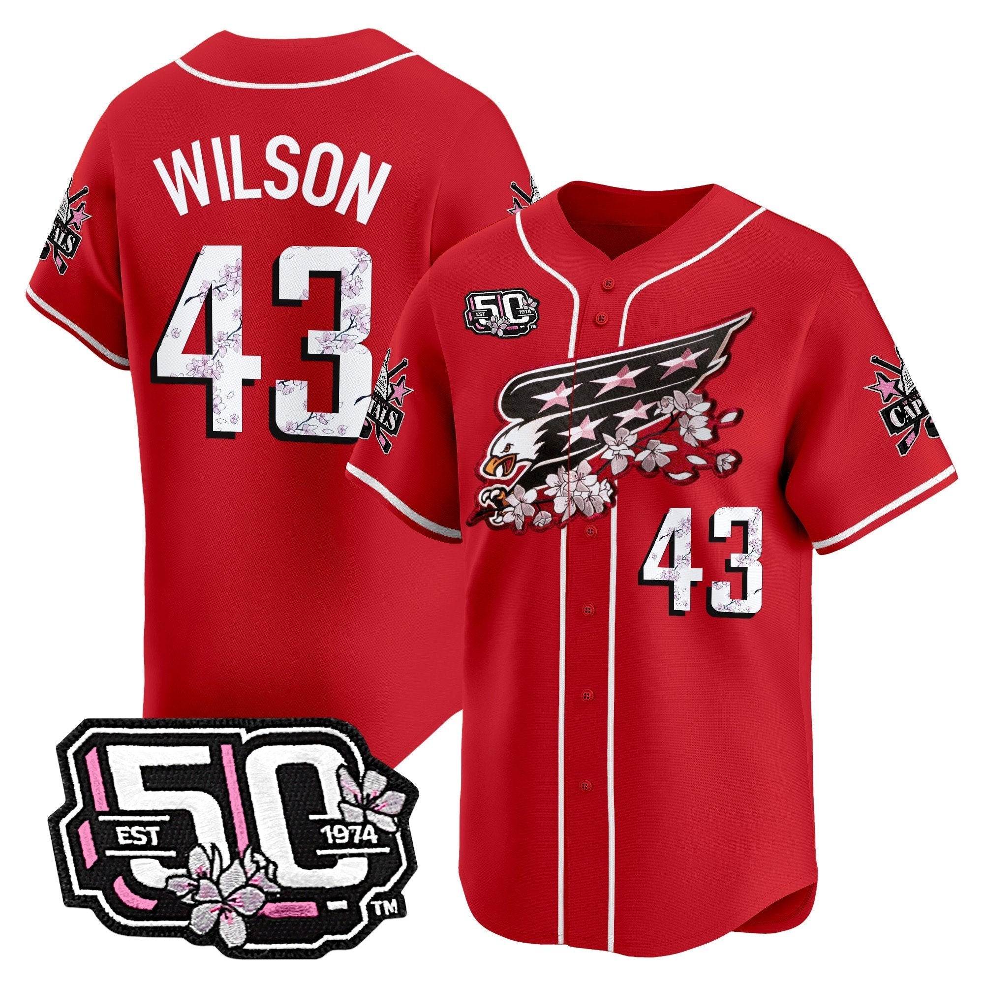 2025 WSH 50th Anniversary Cherry Blossom Style Vapor Premier Limited Jersey - Stitched