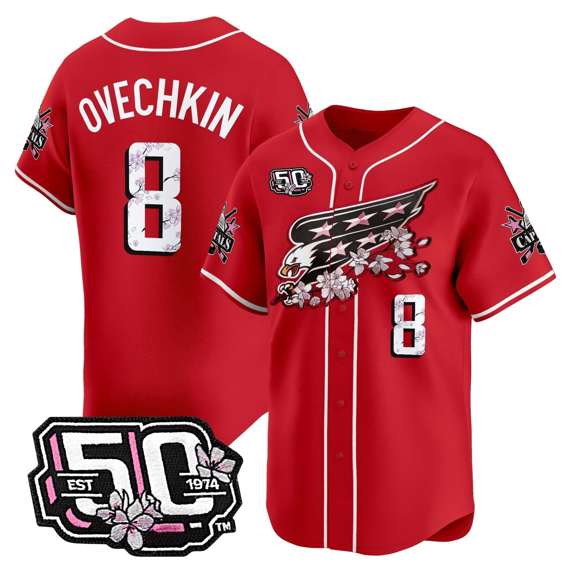 2025 WSH 50th Anniversary Cherry Blossom Style Vapor Premier Limited Jersey - Stitched