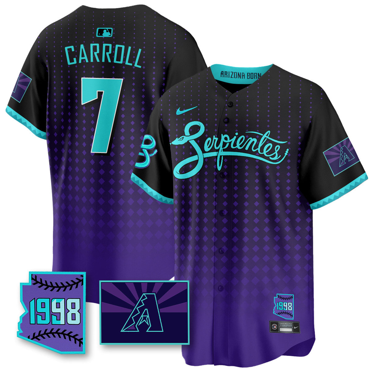 ARI Purple for Second “Serpientes” City Connect Jersey - Stitched