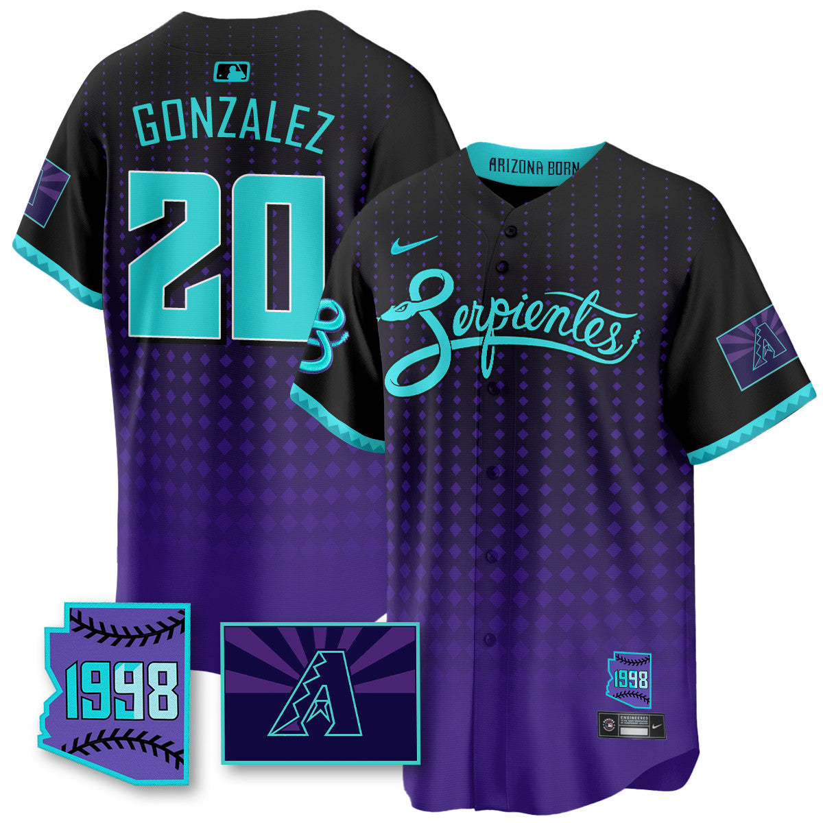 ARI Purple for Second “Serpientes” City Connect Jersey - Stitched