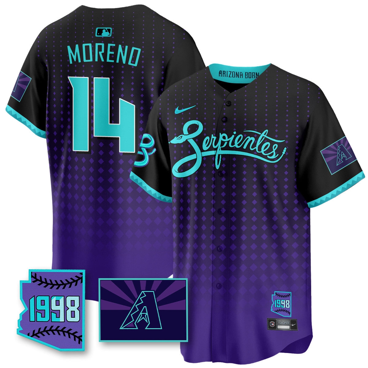 ARI Purple for Second “Serpientes” City Connect Jersey - Stitched