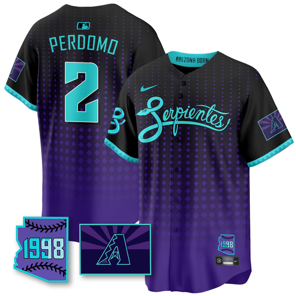 ARI Purple for Second “Serpientes” City Connect Jersey - Stitched