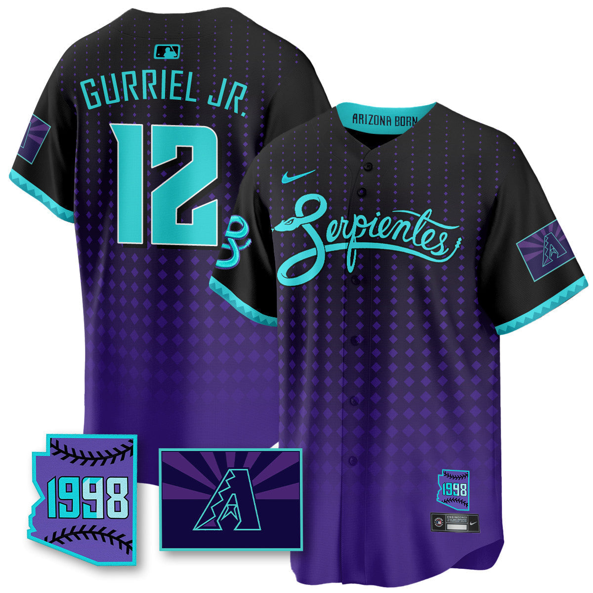 ARI Purple for Second “Serpientes” City Connect Jersey - Stitched